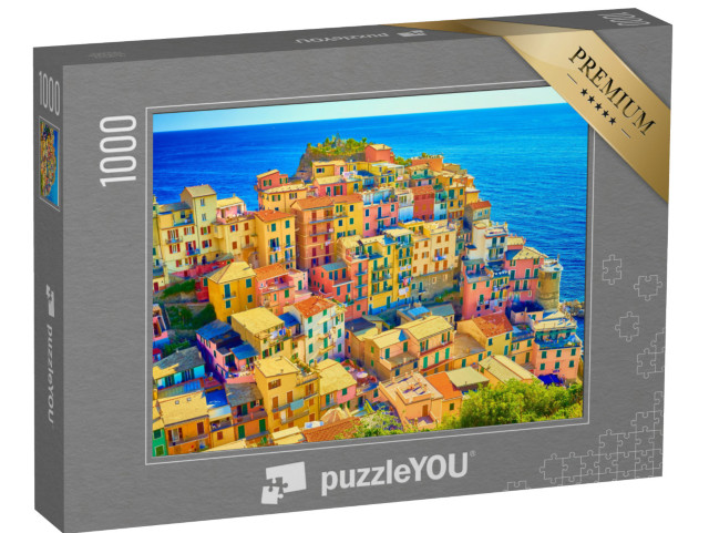 Puzzle 1000 pezzi „Case colorate a Manarola, Cinque Terre, Liguria, Italia“