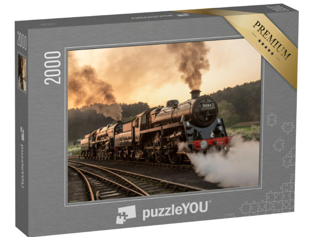 Puzzle 2000 pezzi „Locomotive a vapore a doppia testa“