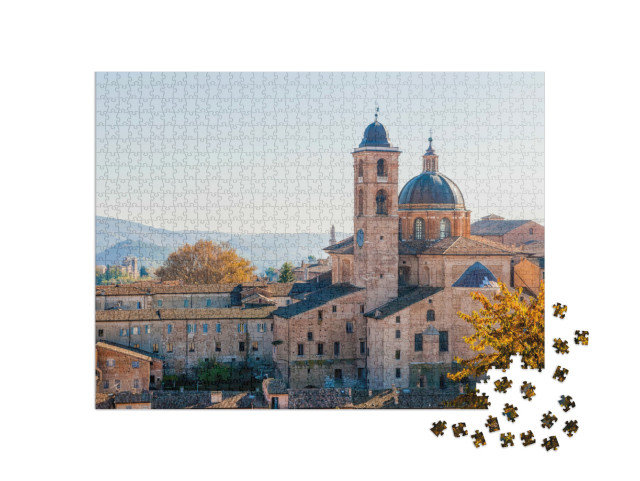 Puzzle 1000 pezzi „Vista della Cattedrale di Urbino, in Italia“