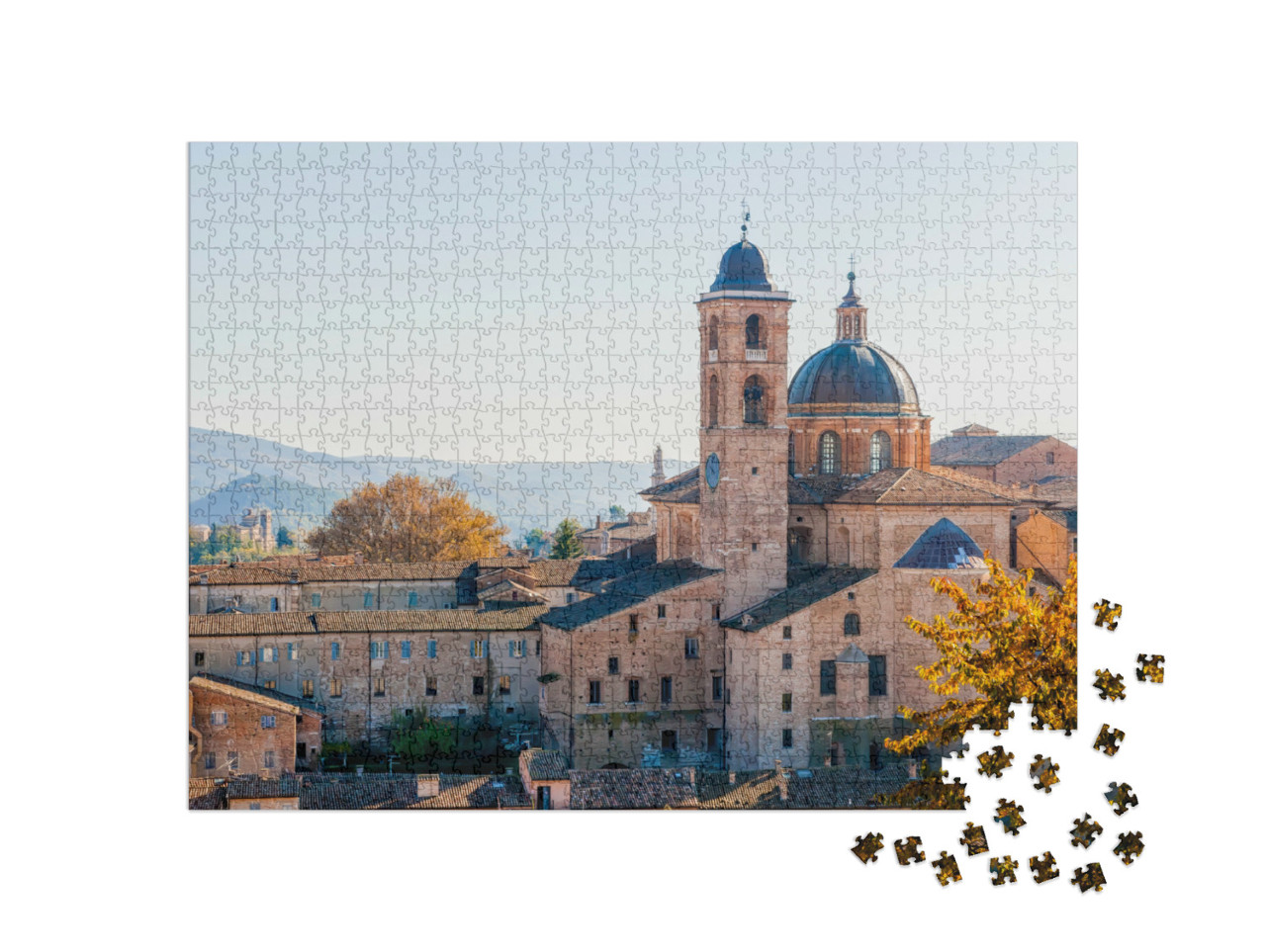 Puzzle 1000 pezzi „Vista della Cattedrale di Urbino, in Italia“