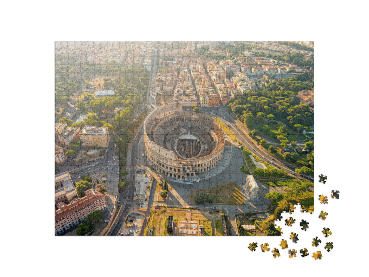 Puzzle 1000 pezzi „Roma, Italia. Colosseo - Anfiteatro romano monumentale a tre piani“
