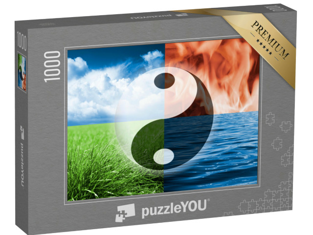 Puzzle 1000 pezzi „Palla Yinyang contro i quattro elementi“