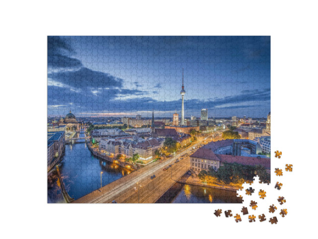 Puzzle 1000 pezzi „Vista su Berlino di sera“