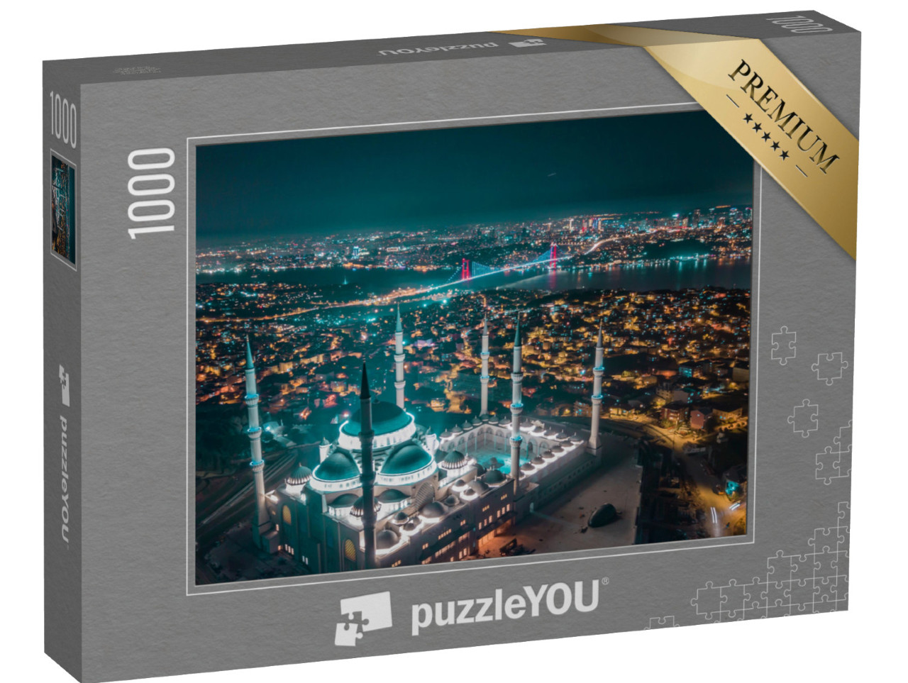 Puzzle 1000 pezzi „Vista aerea di Istanbul e della Moschea di Camlica, Turchia“