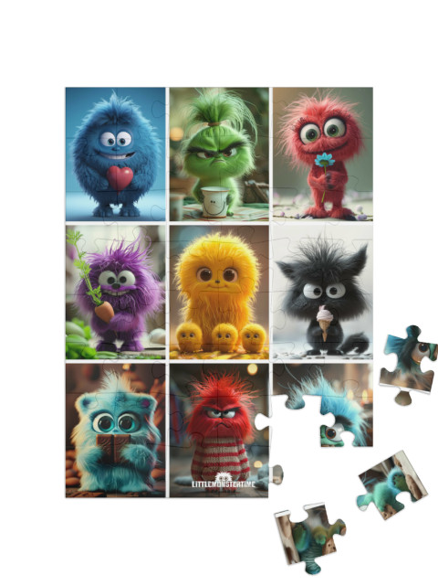 Puzzle 48 pezzi „LITTLEMONSTERTIME: collage“