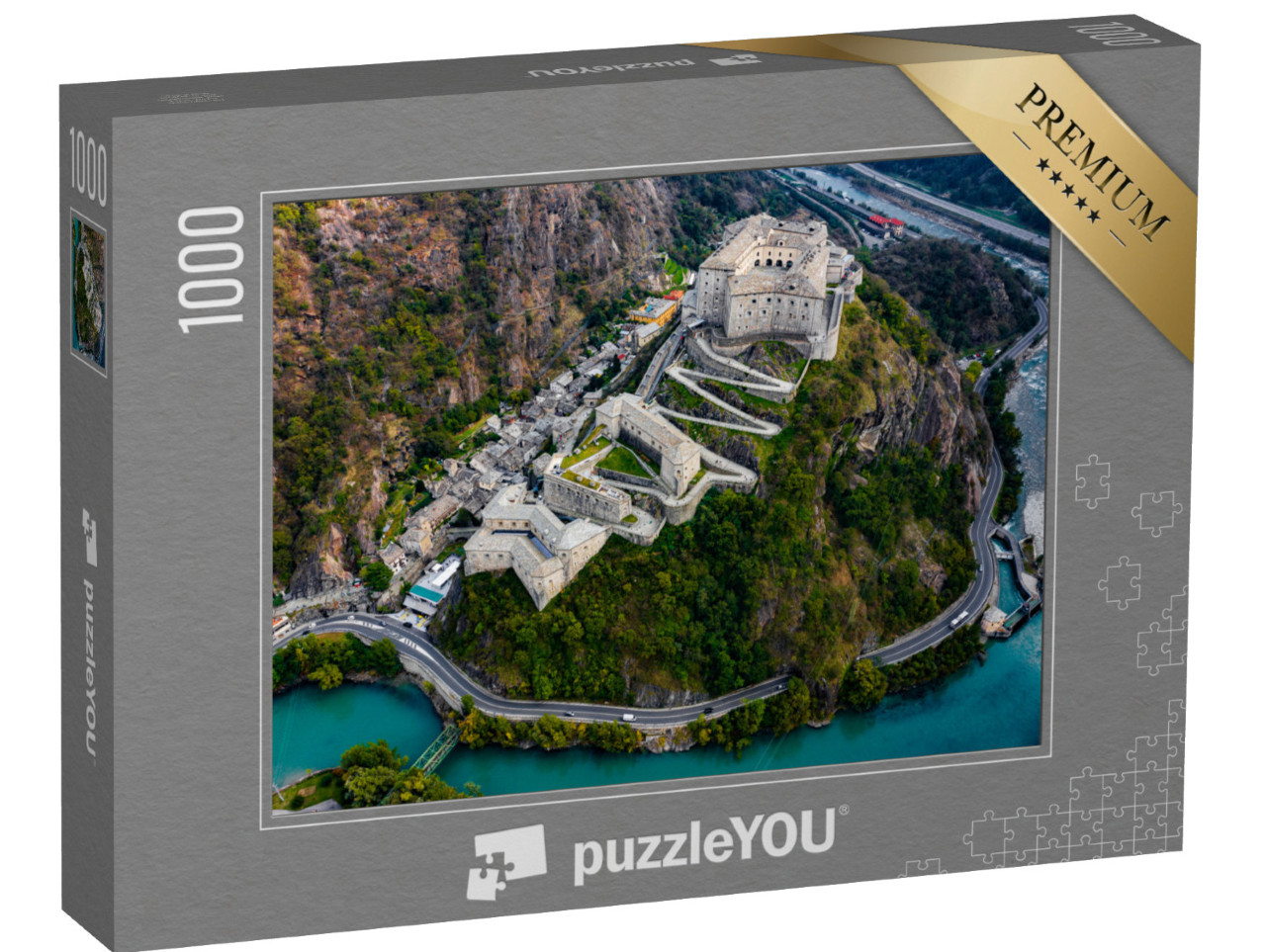 Puzzle 1000 pezzi „Castello Forte di Bard Aosta Italia Avengers age of ultron“