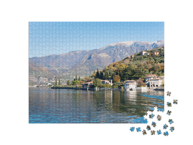 Puzzle 1000 pezzi „Lago d'Iseo al mattino, Lombardia, Italia.“