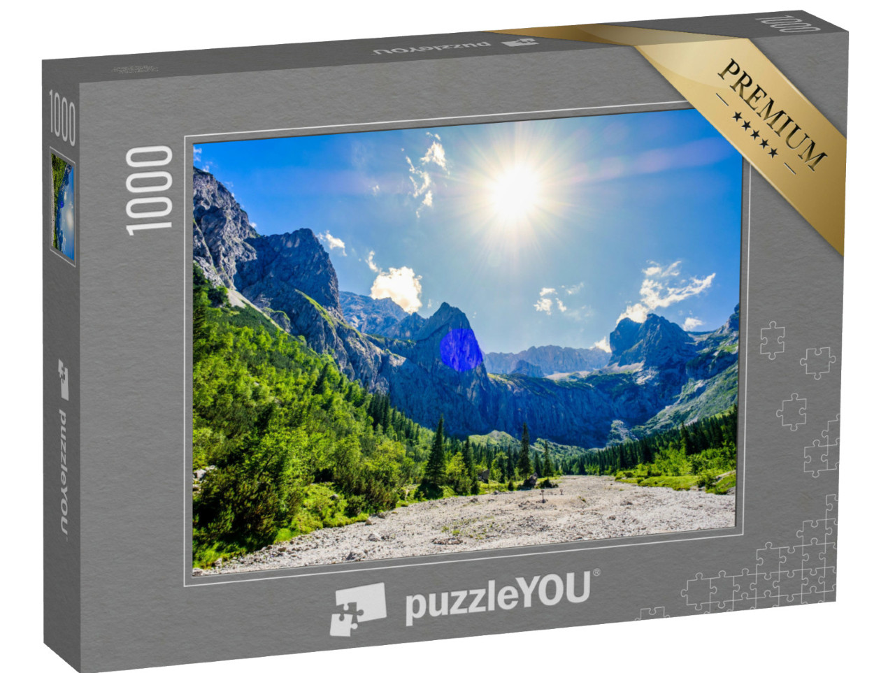 Puzzle 1000 pezzi „La famosa valle Höllental vicino alla Zugspitze in Baviera, Germania“
