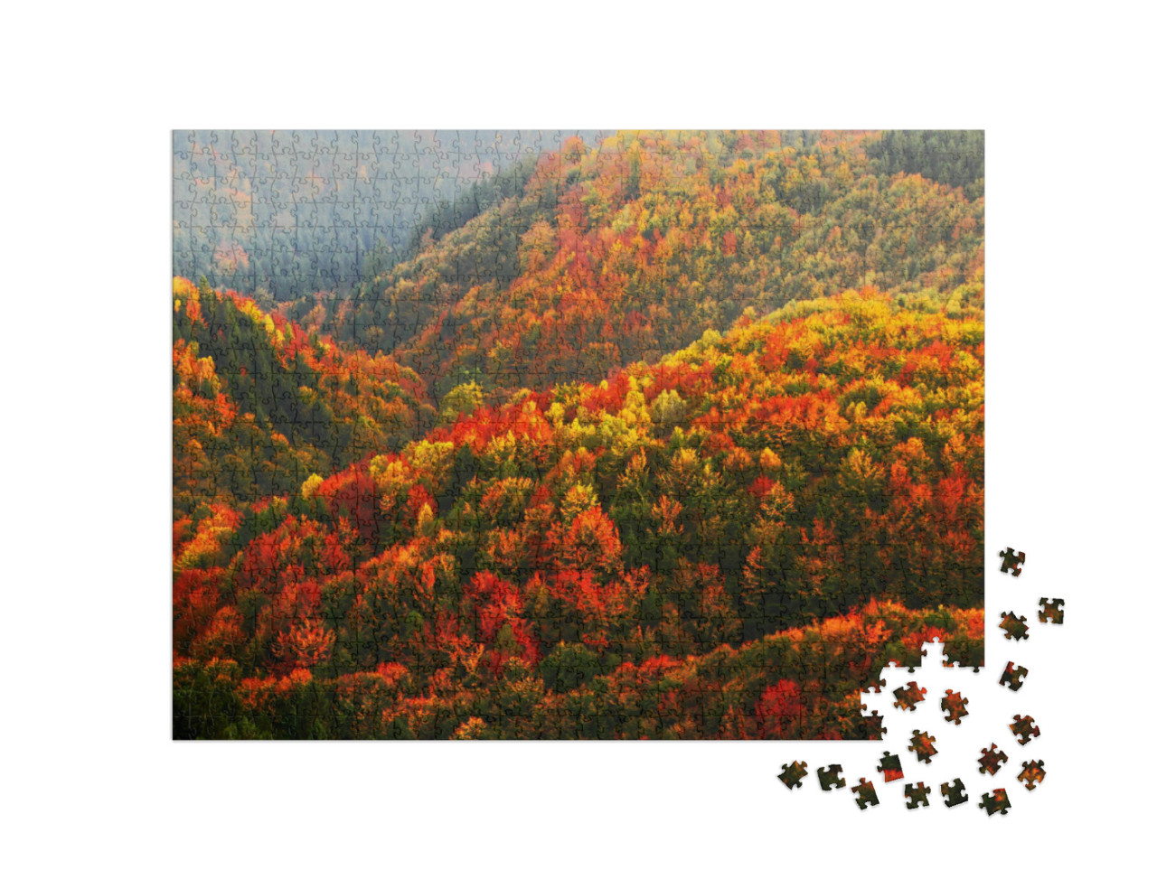 Puzzle 1000 pezzi „Autunno nel Parco Nazionale della Svizzera Boema, Repubblica Ceca“