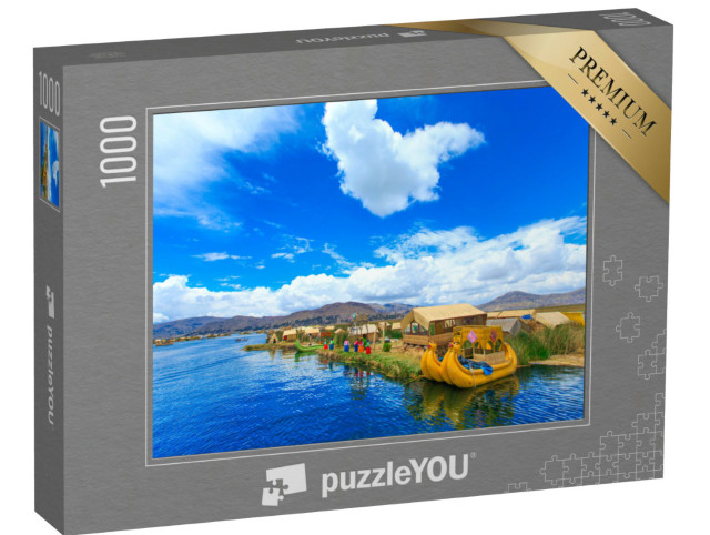 Puzzle 1000 pezzi „Barca Totora sul lago Titicaca, vicino a Puno, Perù“