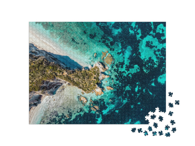 Puzzle 1000 pezzi „spiaggia di capo bianco all'isola d'elba“
