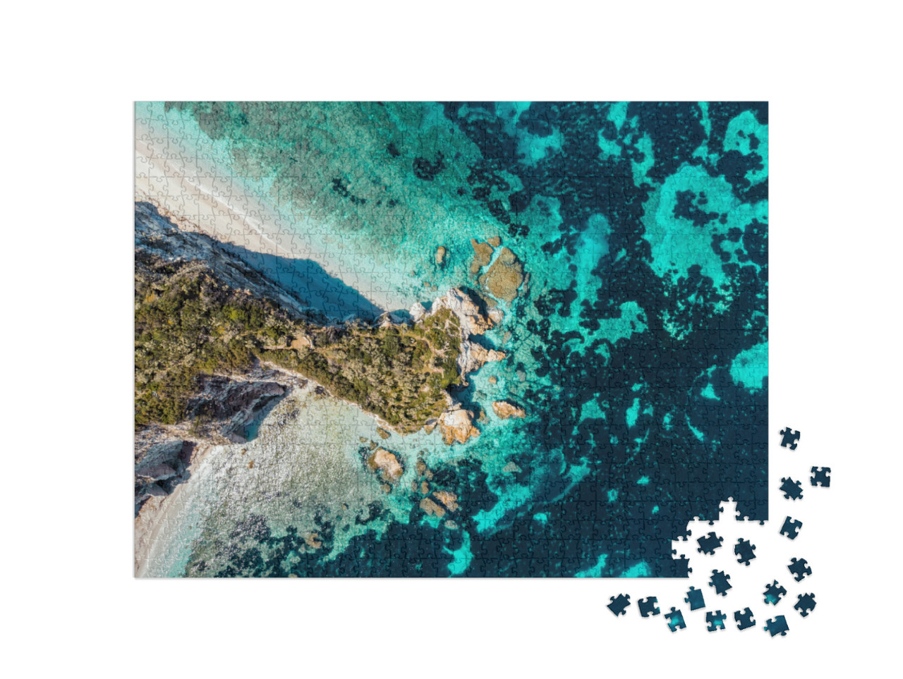 Puzzle 1000 pezzi „spiaggia di capo bianco all'isola d'elba“