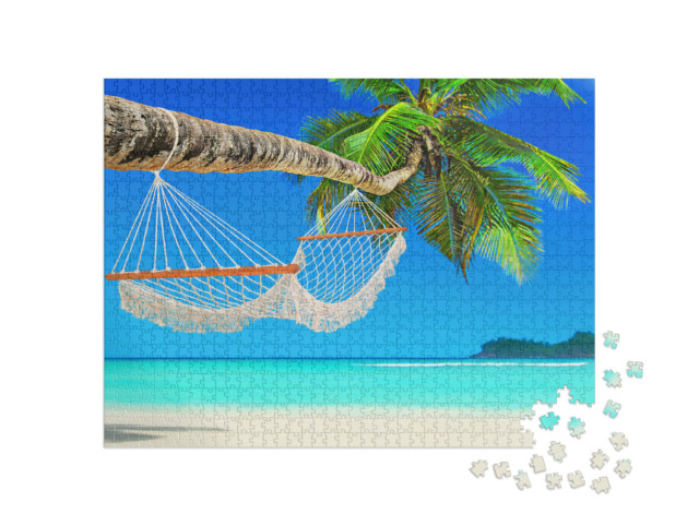 Puzzle 1000 pezzi „La spiaggia paradisiaca delle Seychelles, Oceano Indiano“