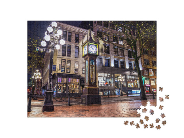 Puzzle 1000 pezzi „Orologio a vapore nel quartiere di Gastown, Vancouver, Canada“