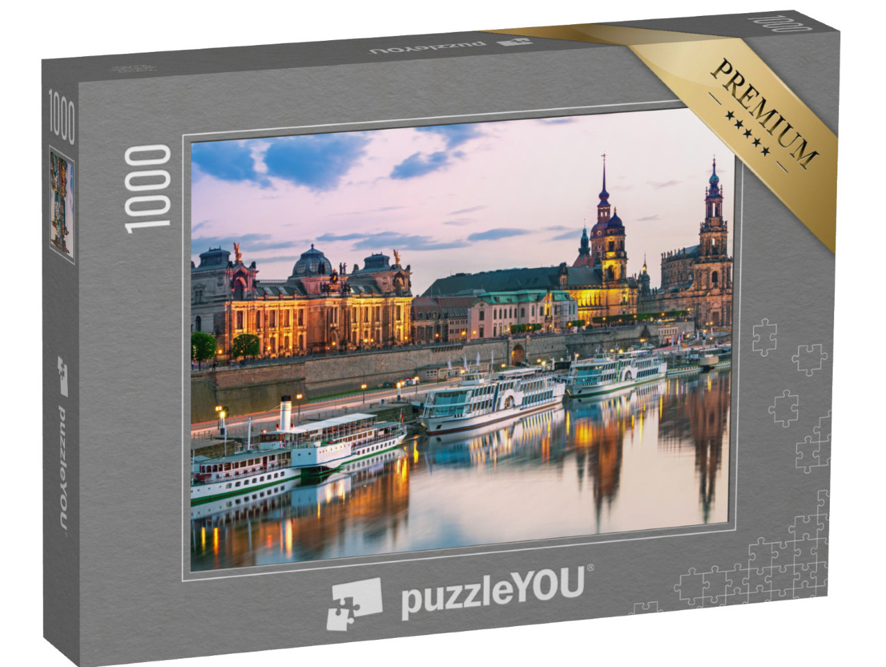 Puzzle 1000 pezzi „Dresdeners sull'Elba al tramonto“