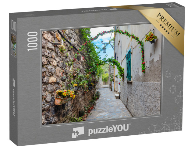 Puzzle 1000 pezzi „Stretta via italiana a Porto Venere, in Italia. Architettura storica“