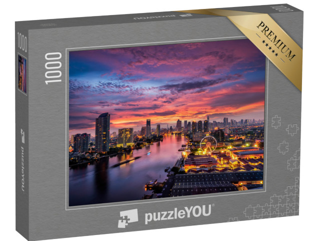 Puzzle 1000 pezzi „L'alba sul quartiere degli affari di Bangkok“