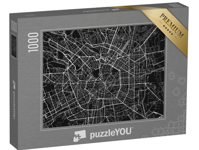 Puzzle 1000 pezzi „mappa vettoriale della città di Milano, capoluogo della Lombardia, Italia“