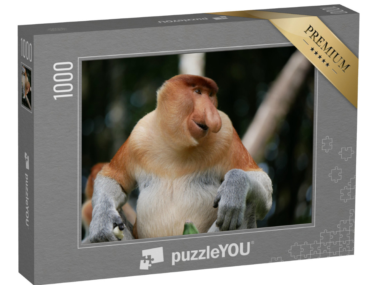 Puzzle 1000 pezzi „Maschio adulto di scimmia della proboscide o scimmia dal naso lungo“