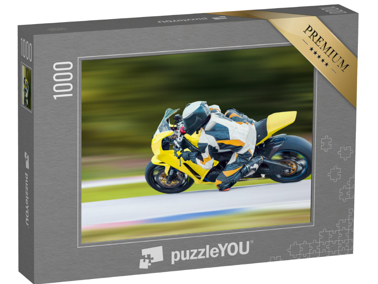 Puzzle 1000 pezzi „Un giro in moto in una curva veloce“