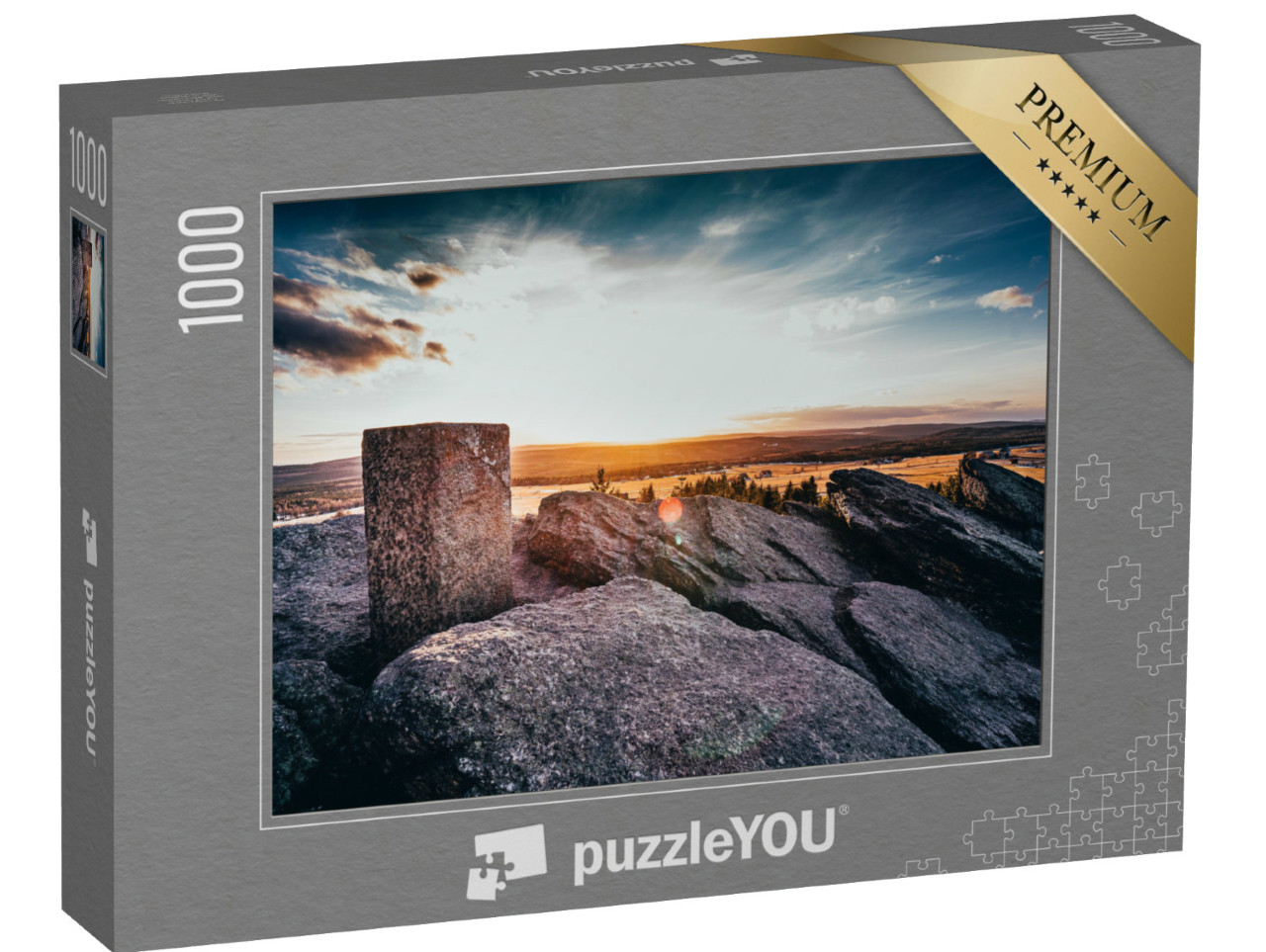 Puzzle 1000 pezzi „Monti Metalliferi vicino al villaggio di Lesna, nei pressi di Chomutov, Repubblica Ceca“