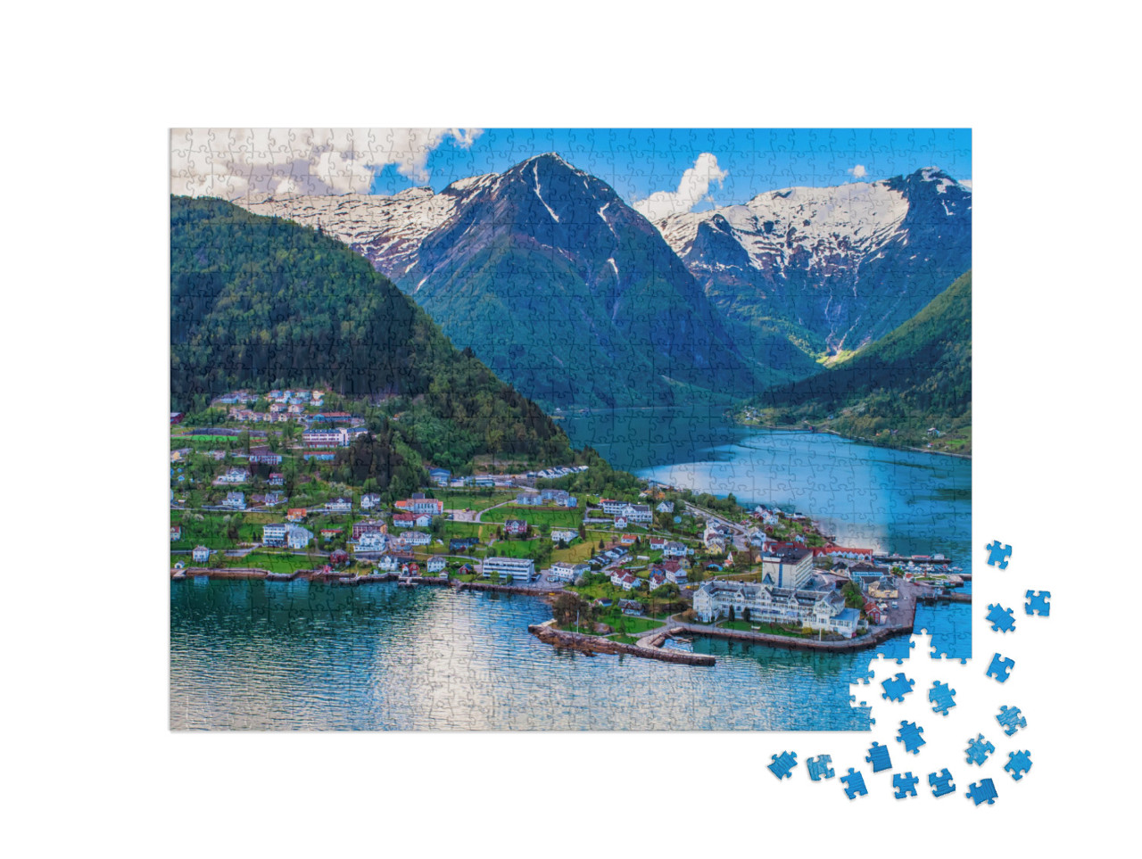 Puzzle 1000 pezzi „Balestrand, città della regione di Sogn og Fjordane, Norvegia“