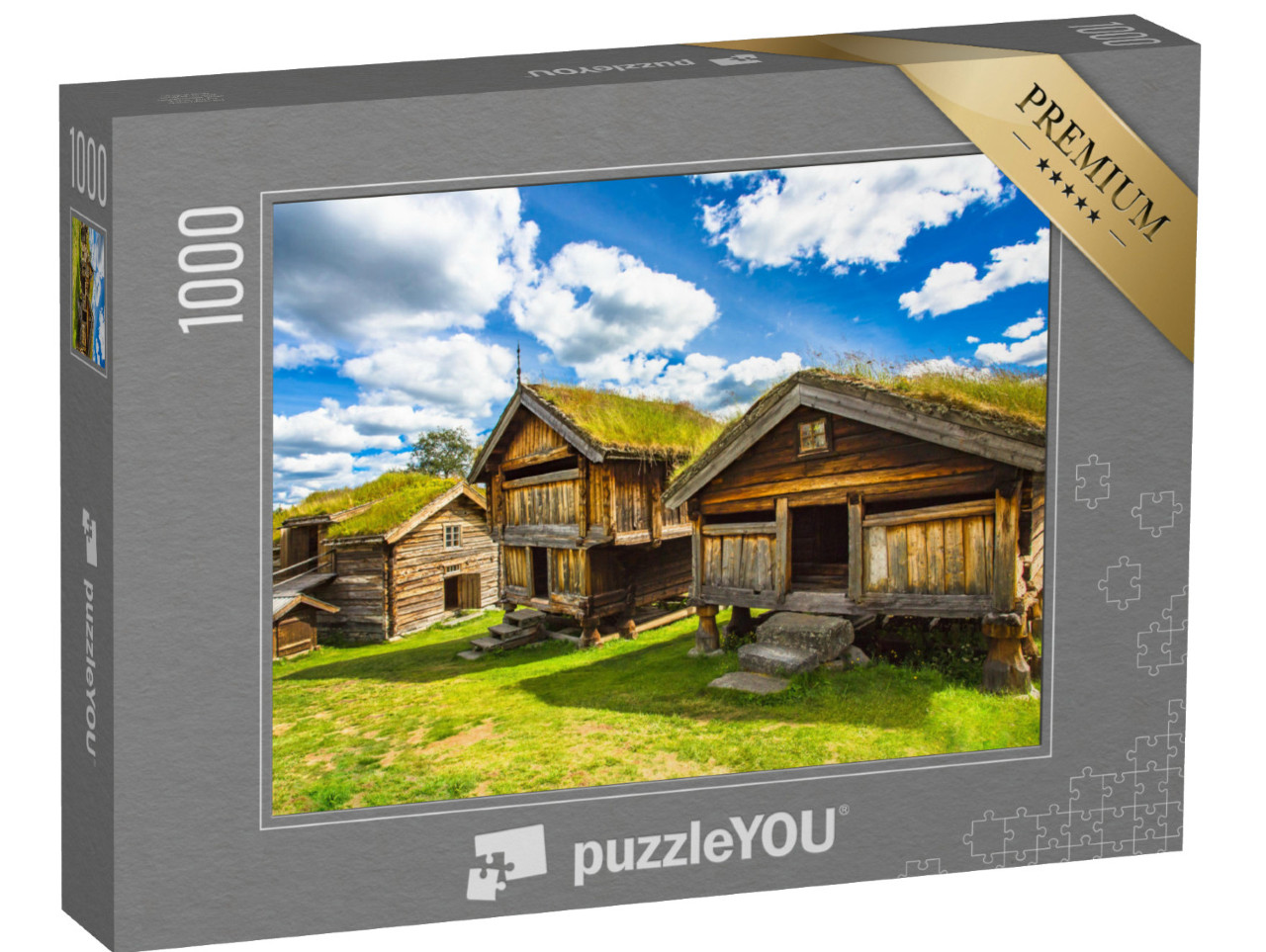 Puzzle 1000 pezzi „Case tradizionali norvegesi, Geilo, Norvegia“