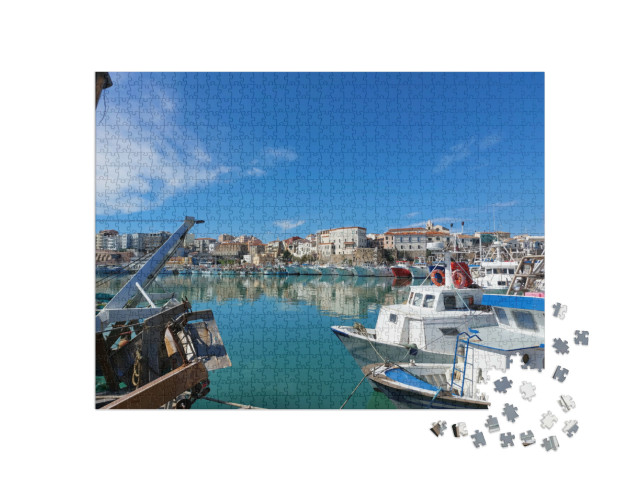 Puzzle 1000 pezzi „Porto italiano con città termoli Molise abruzzo Puglia“