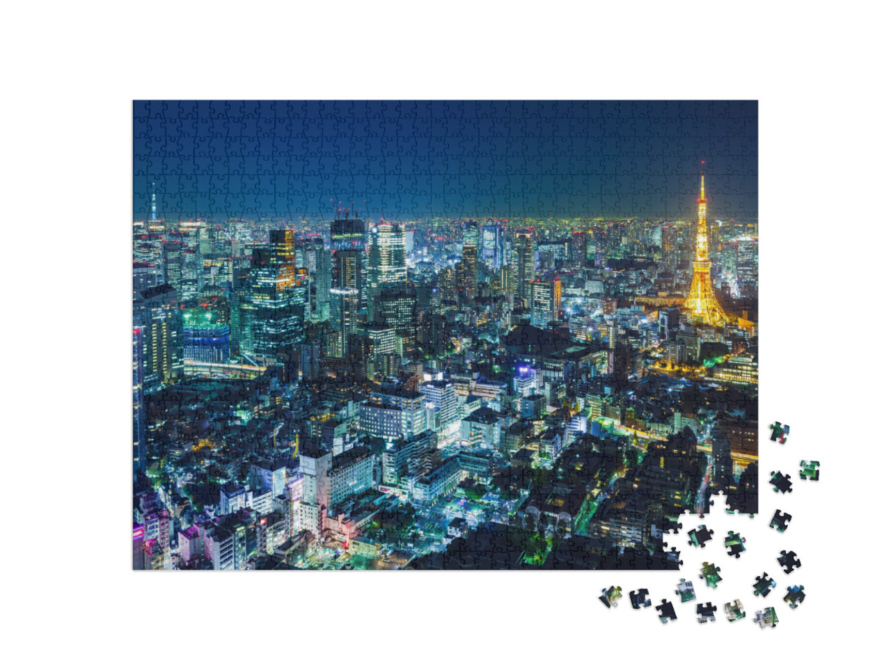 Puzzle 1000 pezzi „Lo skyline di Tokyo di notte“