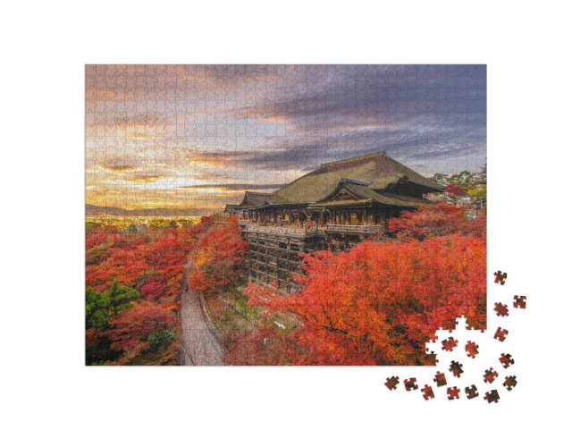 Puzzle 1000 pezzi „Incantevole immagine autunnale, Kiyomizu-dera, Kyoto, Giappone“