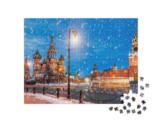 Puzzle 1000 pezzi „La Piazza Rossa a Natale, Mosca“