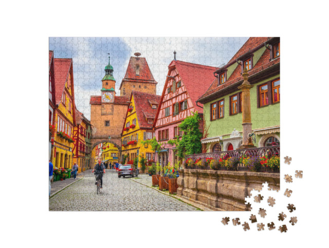 Puzzle 1000 pezzi „La bella Rothenburg ob der Tauber, Baviera, Germania“