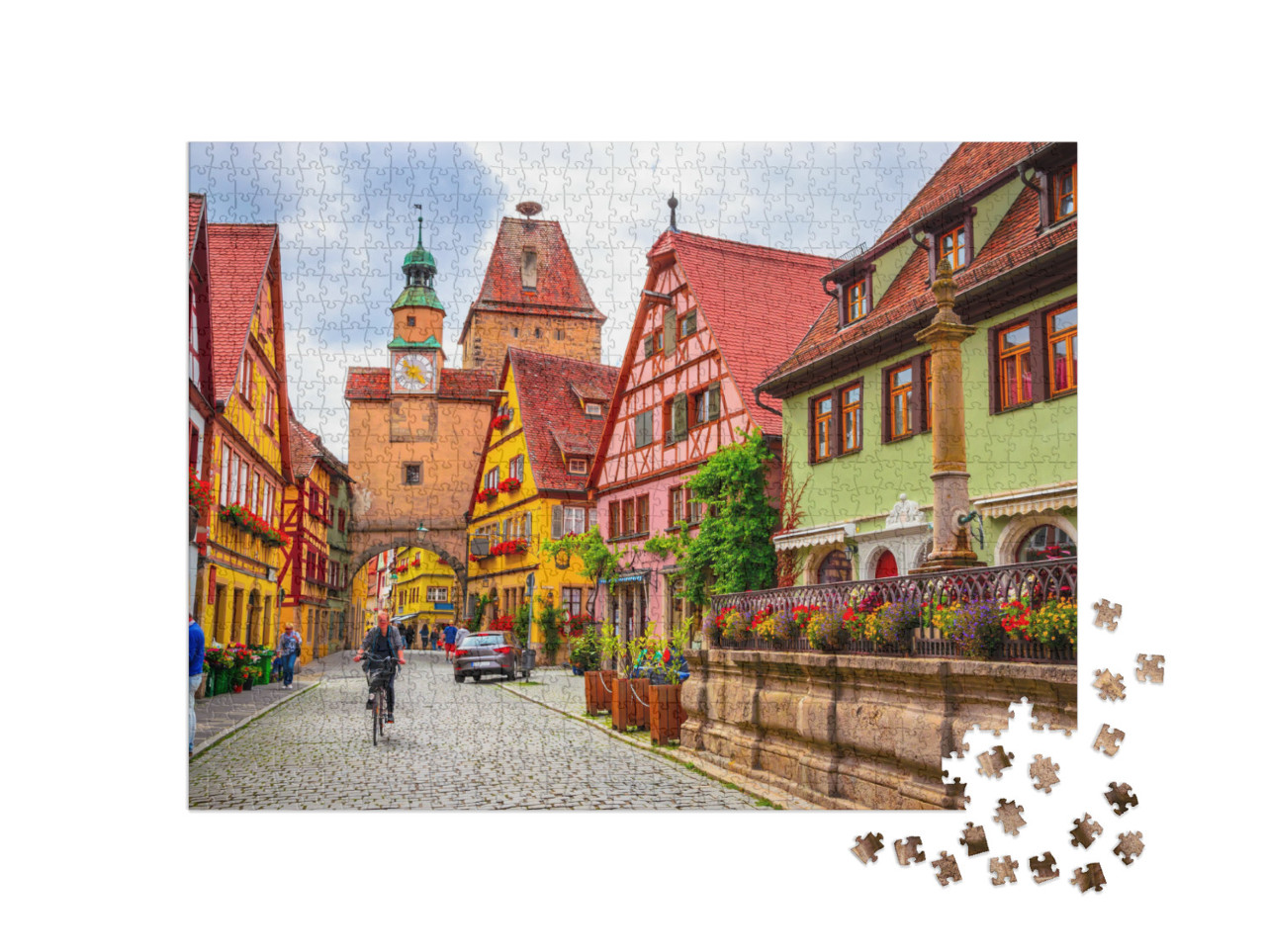 Puzzle 1000 pezzi „La bella Rothenburg ob der Tauber, Baviera, Germania“