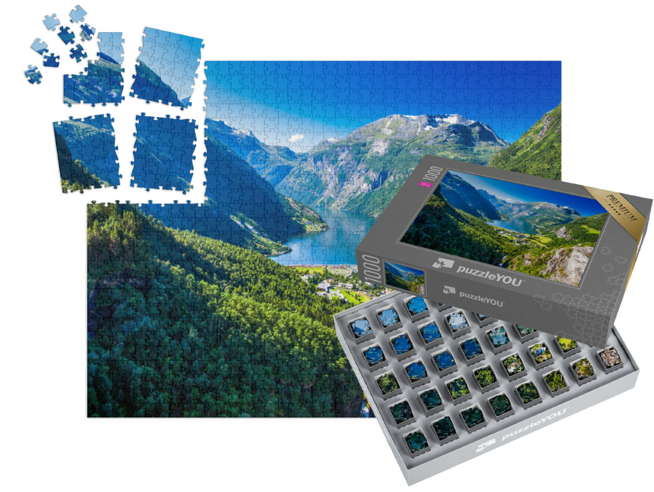 SMART SORTED® | Puzzle 1000 pezzi „Geirangerfjord in Norvegia“