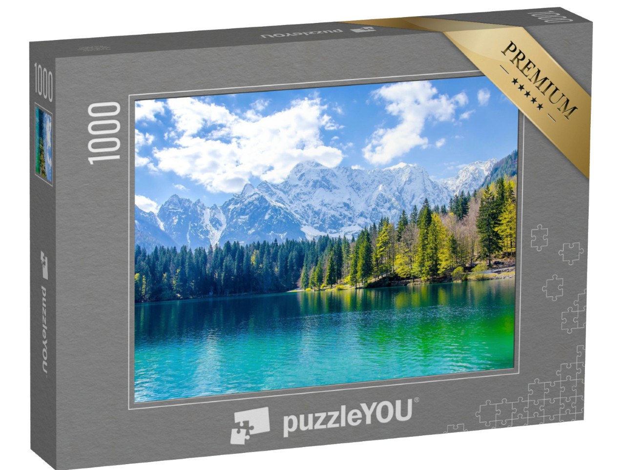 Puzzle 1000 pezzi „Un lago di montagna con paesaggio“