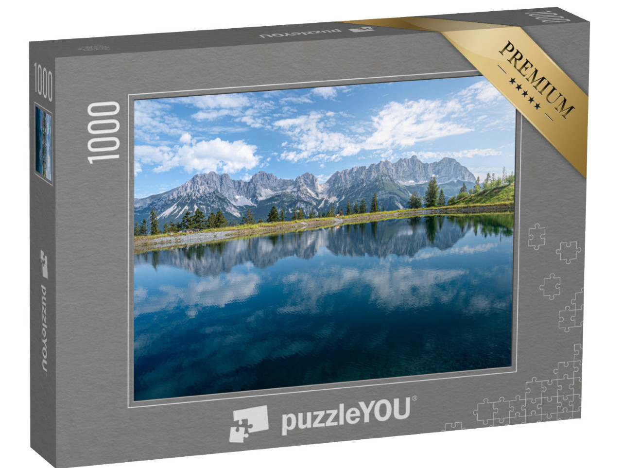 Puzzle 1000 pezzi „Lago di montagna nelle Alpi di Kitzbühel, Austria“