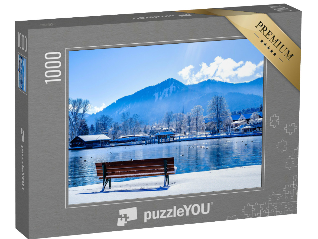 Puzzle 1000 pezzi „Splendido paesaggio invernale sul lago Tegernsee, in Baviera“