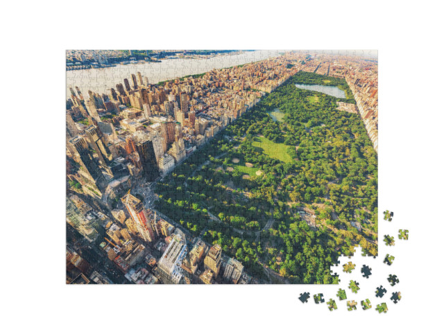 Puzzle 1000 pezzi „Vista aerea di Manhattan, New York City, design vintage“