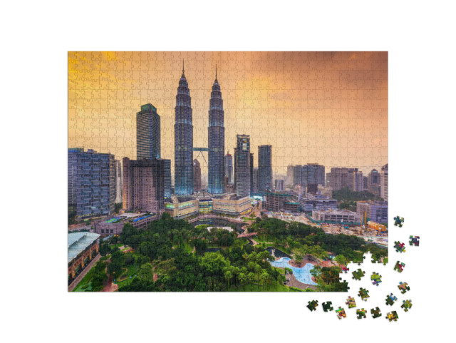 Puzzle 1000 pezzi „Imponente skyline di Kuala Lumpur, Malesia“