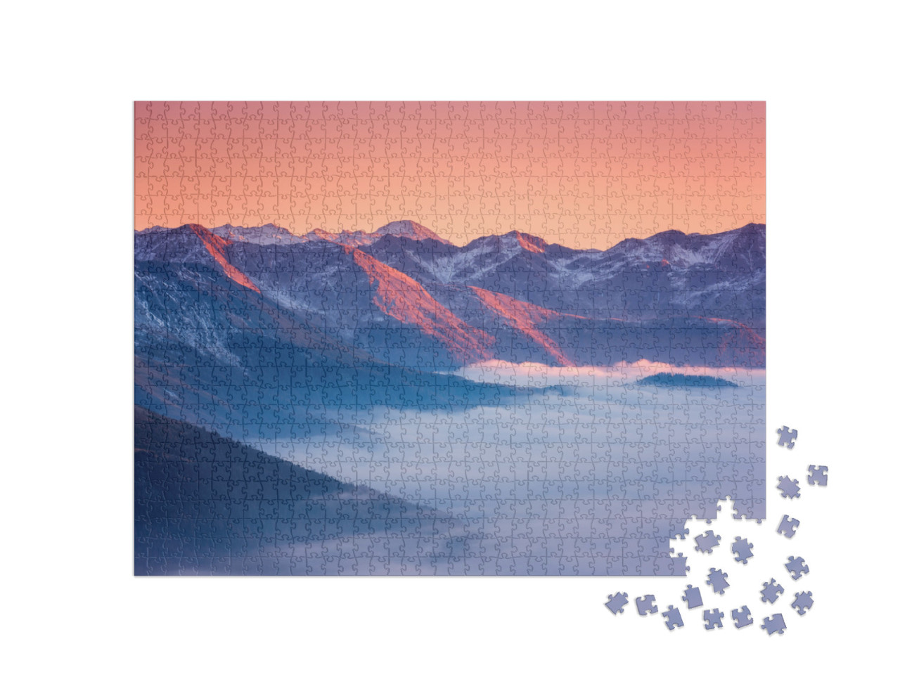 Puzzle 1000 pezzi „Tramonto sulle Alpi“