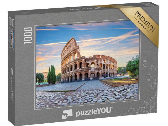 Puzzle 1000 pezzi „Vista dettagliata del famoso Colosseo, colori vivaci di Roma, Italia“