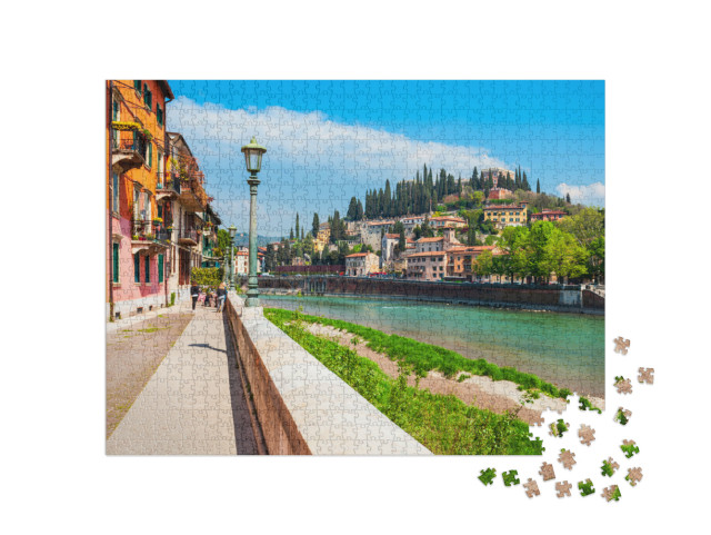 Puzzle 1000 pezzi „San Pietro è un antico castello di Verona, in Veneto, in Italia.“