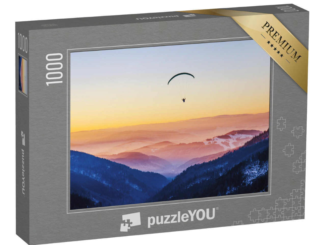Puzzle 1000 pezzi „Parapendio al tramonto“