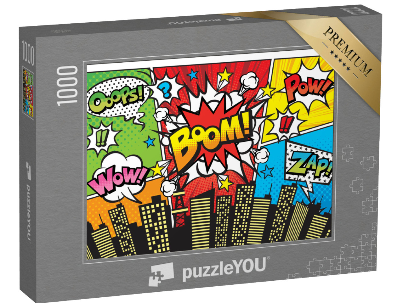 Puzzle 1000 pezzi „Sfondo urbano con bolle vocali in stile fumetto“