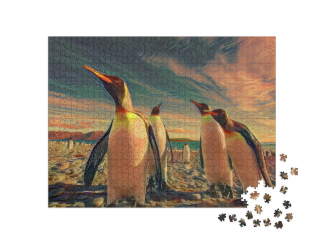 Puzzle 1000 pezzi „nello stile di Edvard Munch, L'urlo - Estate in Antartide - Collezione di puzzle Artisti & Dipinti“