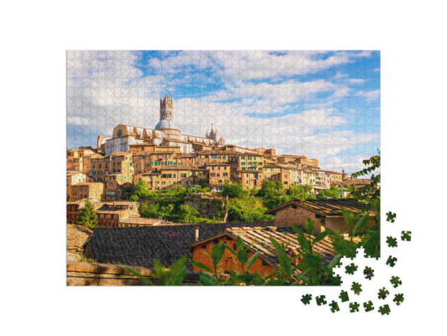 Puzzle 1000 pezzi „Veduta aerea del Duomo di Siena - Siena Catherdal, Toscana, Italia“