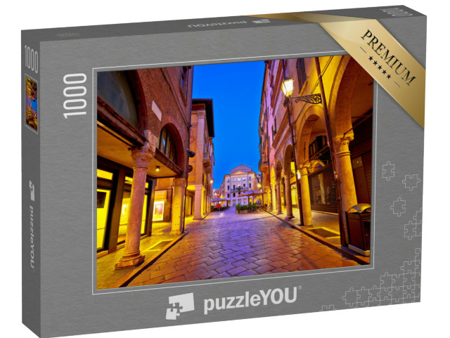 Puzzle 1000 pezzi „Vista serale della strada di Mantova, capitale europea della cultura e patrimonio mondiale dell'UNESCO“