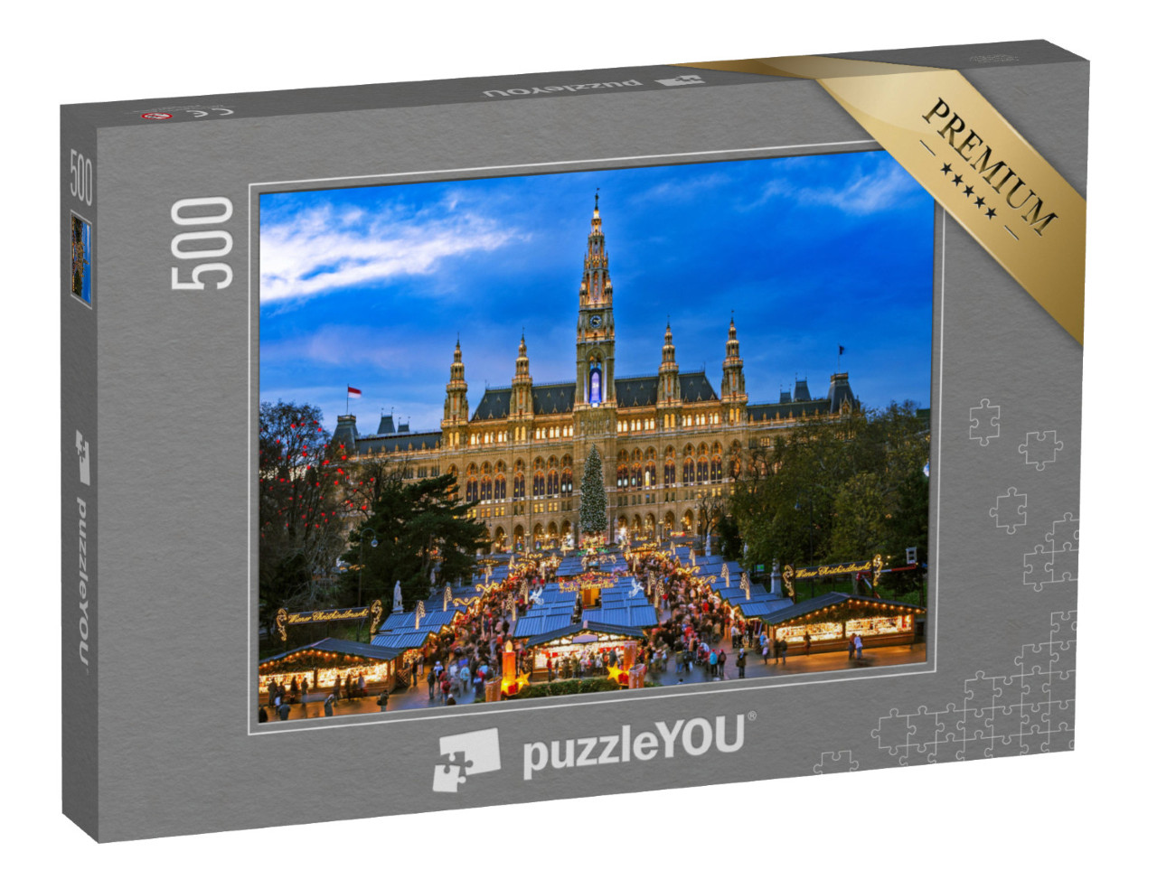 Puzzle 500 pezzi „Mercatino di Natale a Vienna, motivo invernale“