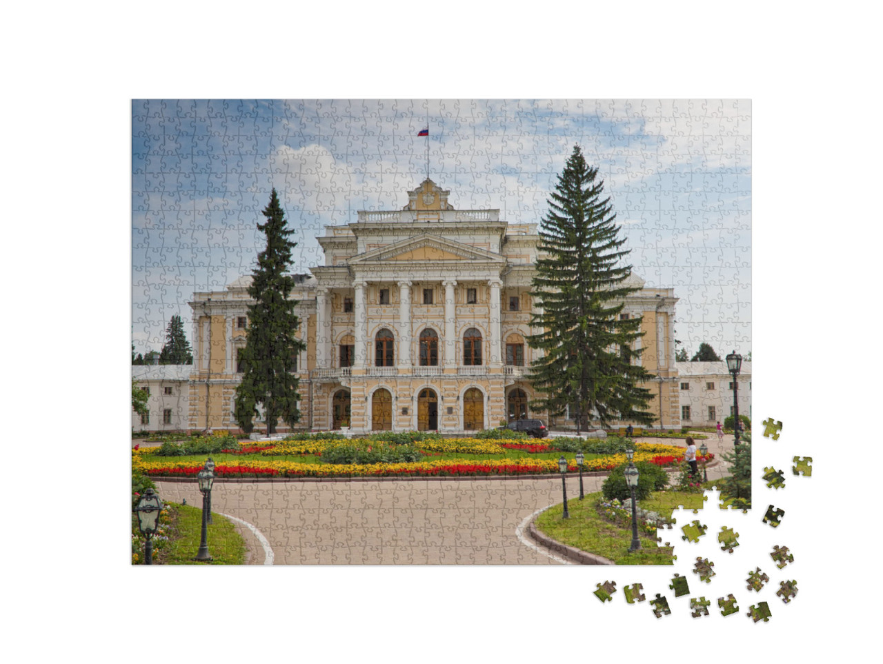 Puzzle 1000 pezzi „Antico palazzo aristocratico Maryino Manor nell'Oblast' di Kursk, Russia“