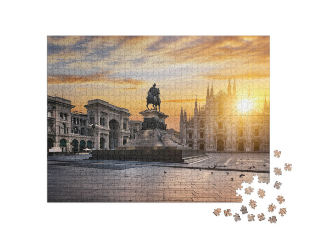 Puzzle 1000 pezzi „Duomo all'alba, Milano, Europa“